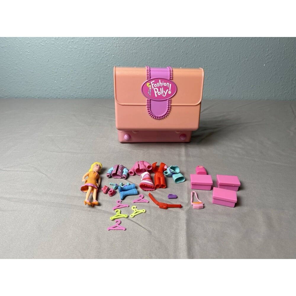 VTG 2000 Polly Pocket Polly Fashion Carrying Case/ Purse W/Original Accessories